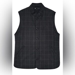 ZARA Men's Black Checkered Vest
